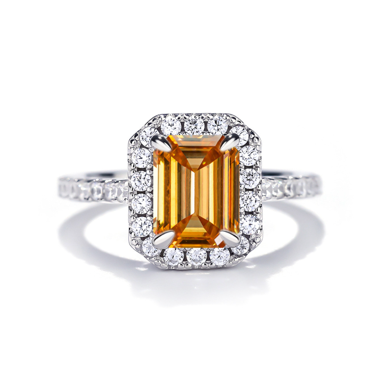 No.010 S925 1crt VVS Color D level EX cut Moissanite rings - White & Multi colours